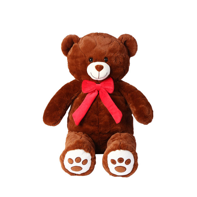 Kyle Bear With Red Bow Brown (40cmST)