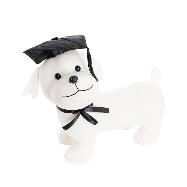 Graduation Signature Calico Dog with Pen White (30cmx25cmHT)