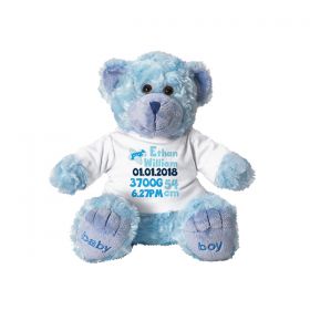 Birth Details Georgie Teddy Bear "Baby Boy" Blue (25cmST)