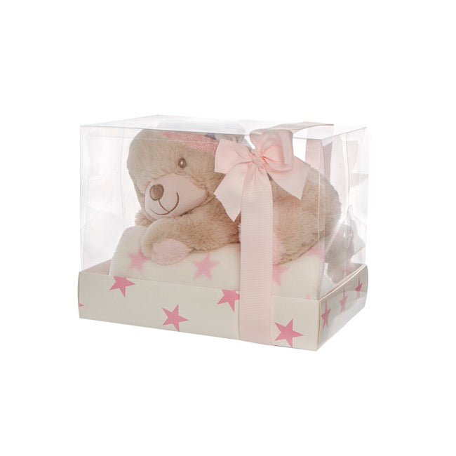 Lily Teddy Bear Gift Pack Pink (22cmHT)