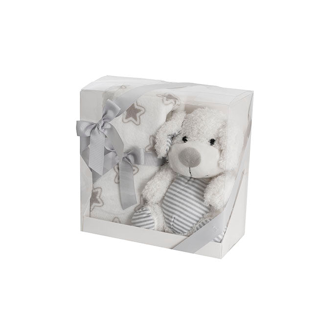 Cosmo Puppy & Blanket Gift Pack White (20x18x26cm)