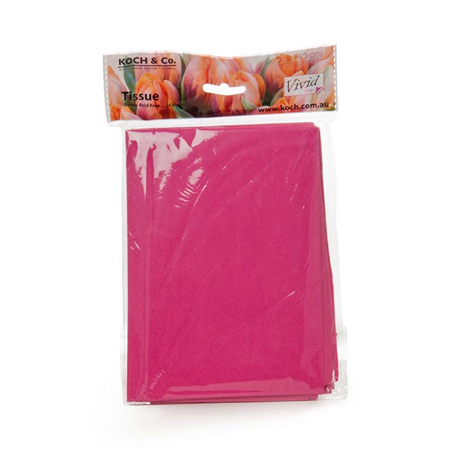 Tissue Paper Mini Pack 24 Acid Free 17gsm Cerise (50x75cm)