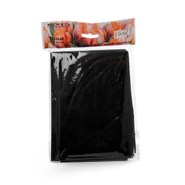 Tissue Paper Mini Pack 24 Acid Free 17gsm Black (50x75cm)