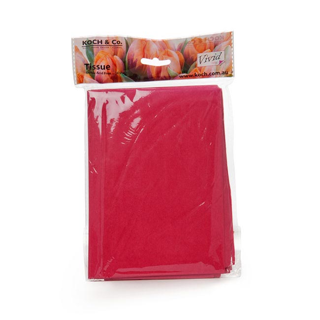 Tissue Paper Mini Pack 24 Acid Free 17gsm Red (50x75cm)